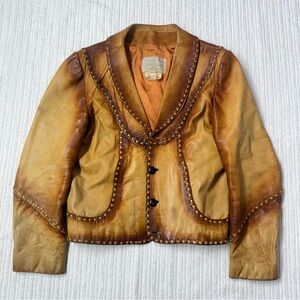 Vintage Collection D'Artisan Western Leather Blazer Jacket | 46